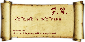 Fábján Mónika névjegykártya