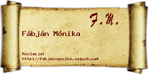 Fábján Mónika névjegykártya