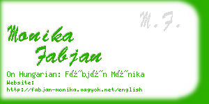 monika fabjan business card